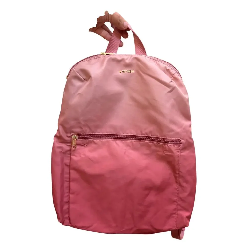 TUMI Voyageur Just in Case Travel Backpack Nylon Ombré Pink Lightweight